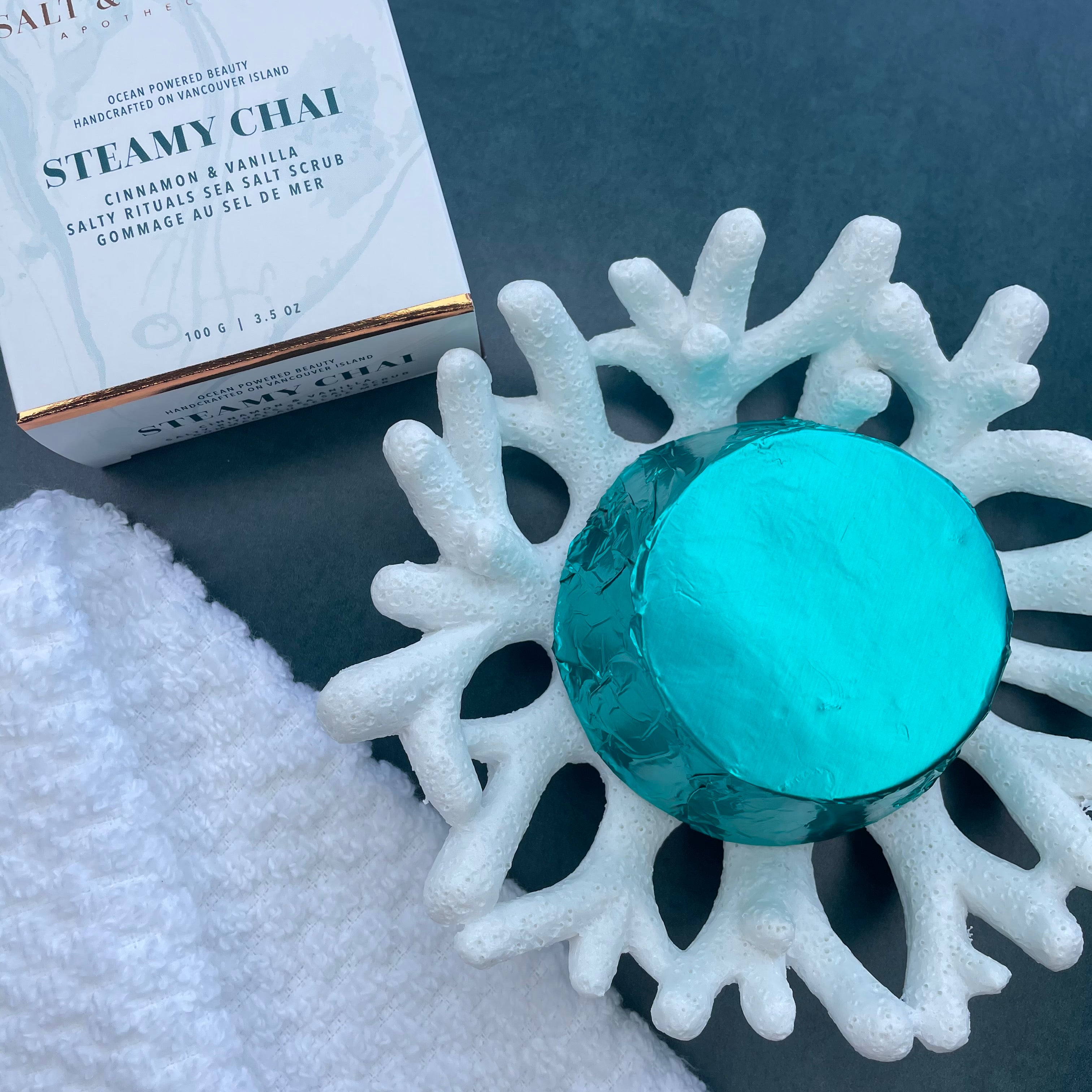 STEAMY CHAI SEA SALT SCRUB BAR - Salt and Seaweed Apothecary